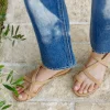 Oiled Leather Strappy Sandal