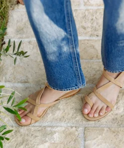 Oiled Leather Strappy Sandal