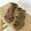 Oiled Leather Strappy Sandal