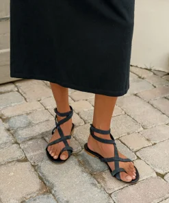 Oiled Leather Strappy Sandal