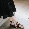Oiled Leather Strappy Sandal