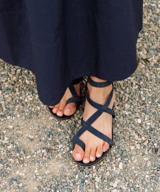 Oiled Leather Strappy Sandal