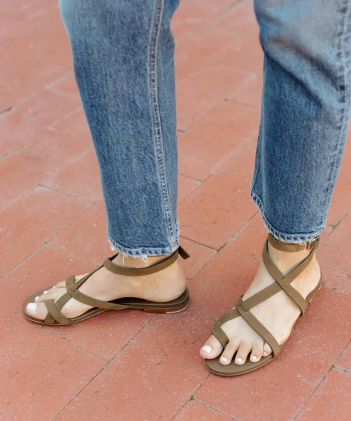 Oiled Leather Strappy Sandal
