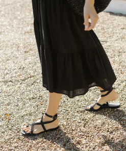 Oiled Leather Strappy Sandal