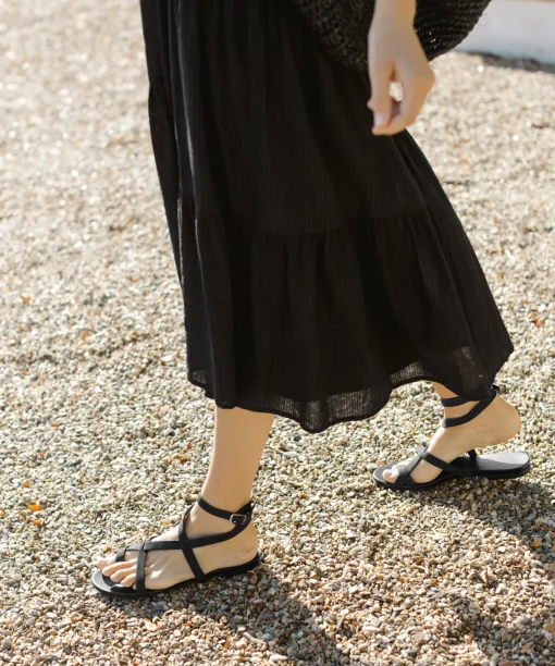 Oiled Leather Strappy Sandal