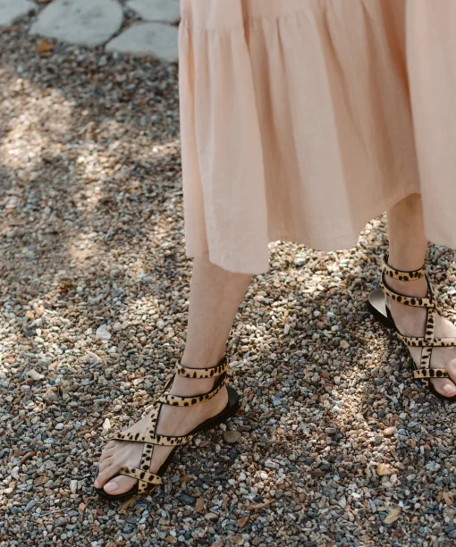 Pony Hair Strappy Sandal