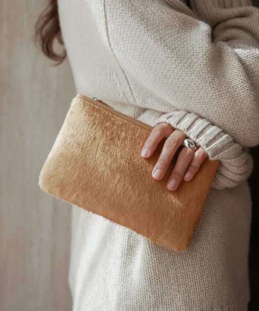 Pony Hair Zip Pouch