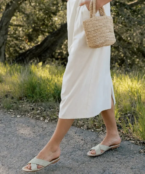 Raffia Crossover Sandal