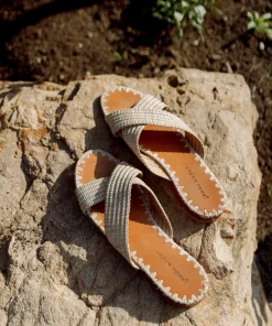Raffia Crossover Sandal