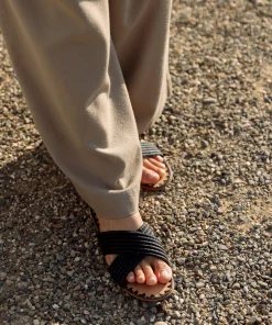 Raffia Crossover Sandal