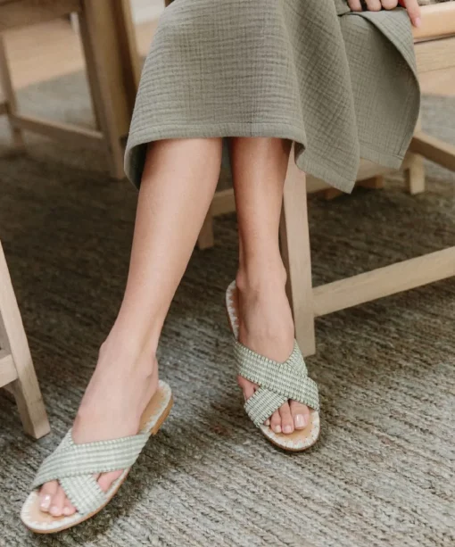 Raffia Crossover Sandal