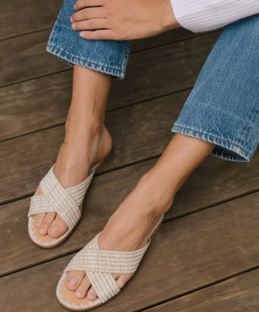 Raffia Crossover Sandal