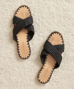 Raffia Crossover Sandal