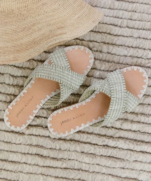 Raffia Crossover Sandal