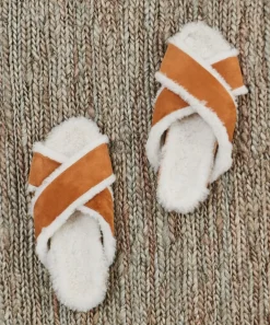 Shearling-Lined Crossover Sandal